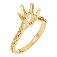 Afbeelding van 18K Yellow Round 6.80 mm Pavé Ring Mounting
