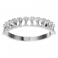 Afbeelding van Saffron 14K White 3.2x2.2 mm Oval Eternity-Style Ring Mounting