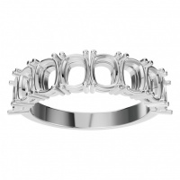 Afbeelding van Saffron 14K White 5x4 mm Rectangual Cushion Eternity-Style Ring Mounting