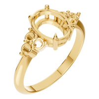 Afbeelding van Orchid 14K Yellow 9x7 mm Oval Seven Stone-Style Ring Mounting