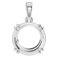 Afbeelding van Ume 18K White 9.20 mm Round Solitaire-Style Pendant Mounting