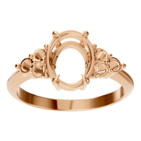 Afbeelding van Orchid 18K Rose 9x7 mm Oval Seven Stone-Style Ring Mounting