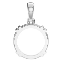 Afbeelding van Ume 18K White 9.20 mm Round Solitaire-Style Pendant Mounting