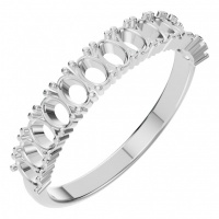 Afbeelding van Saffron 14K White 3.2x2.2 mm Oval Eternity-Style Ring Mounting