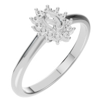Afbeelding van Quince 14K White 5x3 mm Oval Halo-Style Ring Mounting