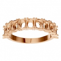 Afbeelding van Saffron 14K Rose 4x3.1 mm Rectangual Cushion Eternity-Style Ring Mounting