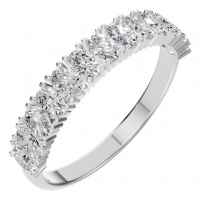Afbeelding van Saffron 14K White 3.2x2.2 mm Oval Eternity-Style Ring Mounting