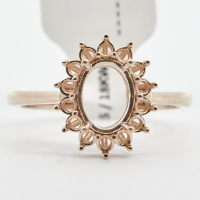 Afbeelding van Quince 18K Rose 5x3 mm Pear Halo-Style Ring Mounting