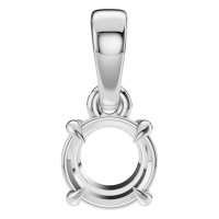 Afbeelding van Ume 18K White 4.70 mm Round Solitaire-Style Pendant Mounting