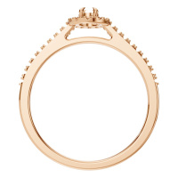 Afbeelding van Peony 14K Rose 5x3 mm Oval Pave-Style Ring Mounting