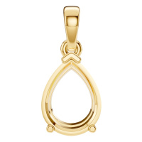 Afbeelding van Ume 14K Yellow 8x6 mm Pear Solitaire-Style Pendant Mounting