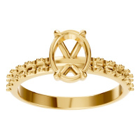 Afbeelding van Rose 14K Yellow 8x6 mm Oval Pave-Style Ring Mounting