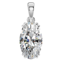 Afbeelding van Ume 14K White 10x6 mm Oval Solitaire-Style Pendant Mounting