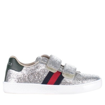 Afbeelding van Gucci 463091 KUSU0 kindersneakers zilver