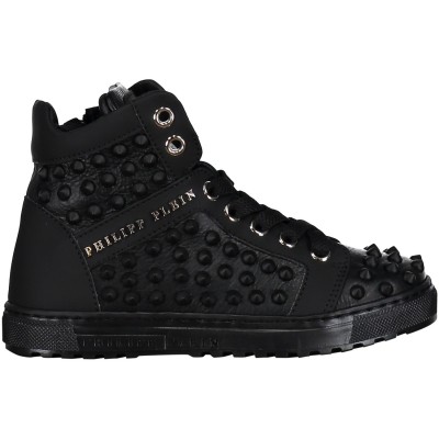 Afbeelding van Philipp Plein BSC0033 kindersneakers zwart