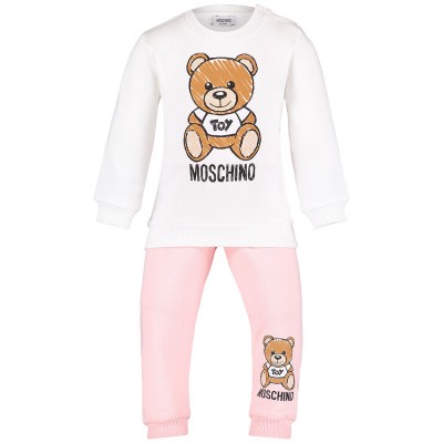 Afbeelding van Moschino MZK019 baby joggingpak licht roze