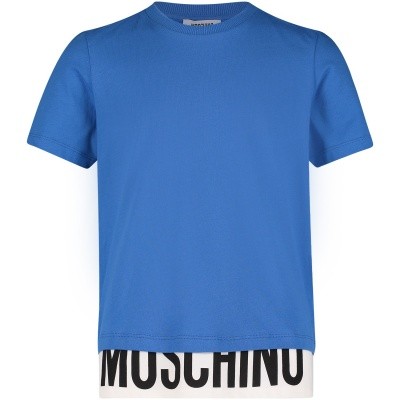 Afbeelding van Moschino HUM022 kinder t-shirt cobalt blauw