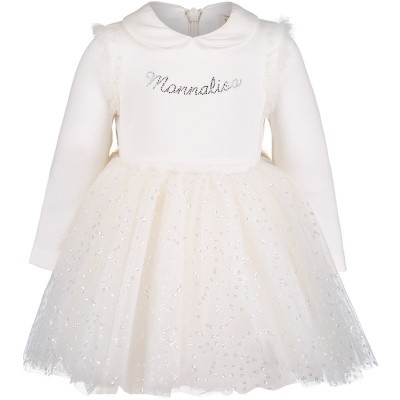 Afbeelding van MonnaLisa 732904AI babyjurkje off white
