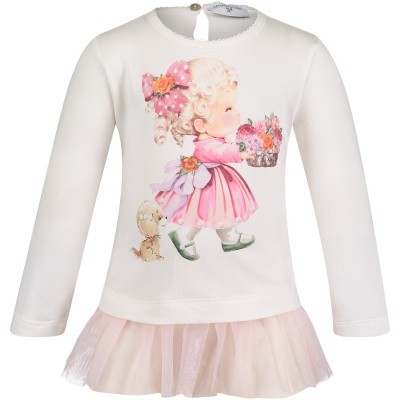 Afbeelding van MonnaLisa 312617SX baby tuniekje off white