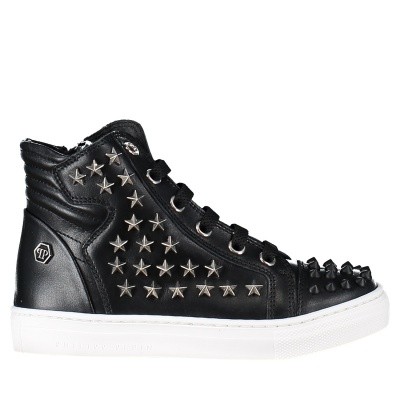 Afbeelding van Philipp Plein BSC0069 kindersneakers zwart