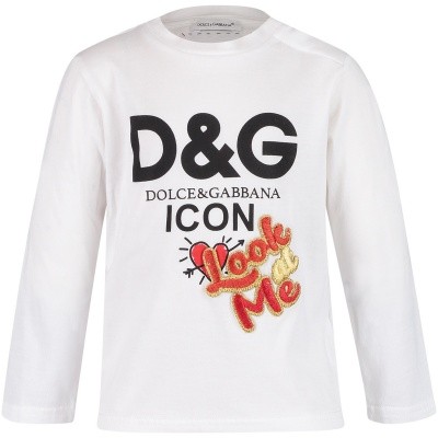Afbeelding van Dolce & Gabbana L2JTAY G7QED baby t-shirt wit
