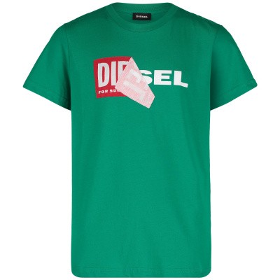 Afbeelding van Diesel 00J3ZN kinder t-shirt groen