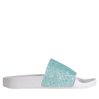 Afbeelding van The White Brand K0146 kinderslippers turquoise