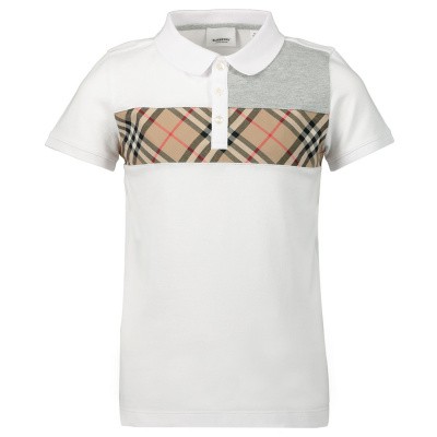 Burberry 8010022 kinder polo wit Afbeelding van Burberry 8010022 kinder polo wit