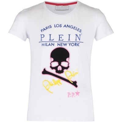 Afbeelding van Philipp Plein GTK0308 kinder t-shirt wit