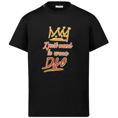 Dolce & Gabbana L4JT7N G7SVO kinder t-shirt donker blauw Afbeelding van Dolce & Gabbana L4JT7N G7SVO kinder t-shirt donker blauw