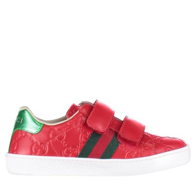 Afbeelding van Gucci 455448 DF720 kindersneakers rood