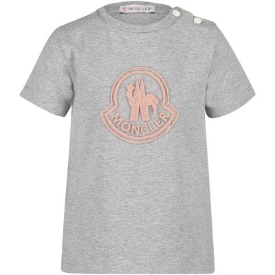 Afbeelding van Moncler 8069805 baby t-shirt licht grijs