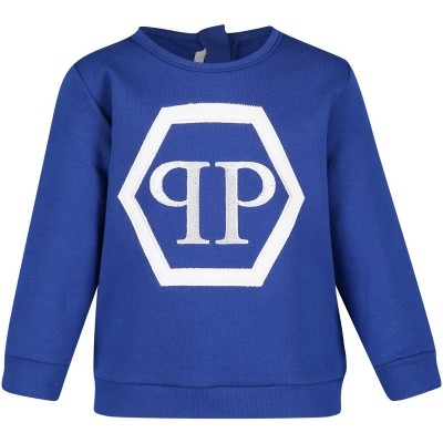 Afbeelding van Philipp Plein AJO003 baby trui cobalt blauw