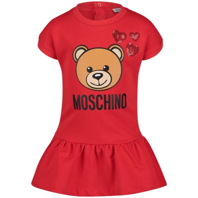 Afbeelding van Moschino MDV06U babyjurkje rood