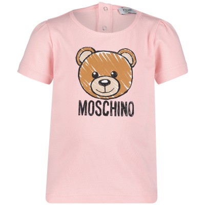Afbeelding van Moschino MDM02C baby t-shirt licht roze