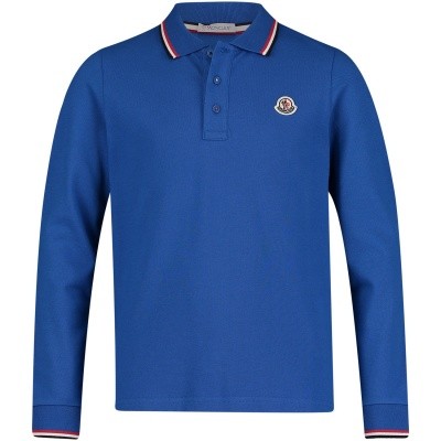 Afbeelding van Moncler 8305505 kinder polo cobalt blauw