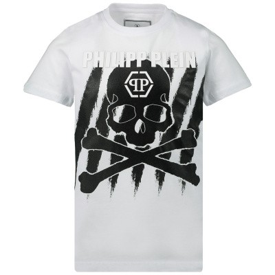 Afbeelding van Philipp Plein BTK0744 kinder t-shirt wit