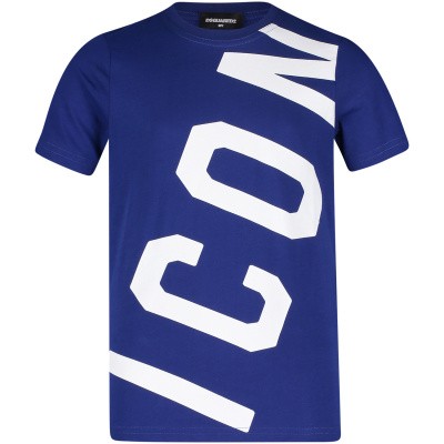Afbeelding van Dsquared2 DQ038T kinder t-shirt cobalt blauw