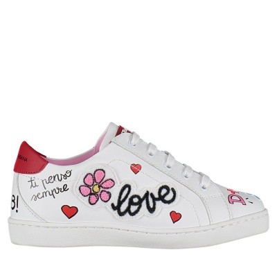 Afbeelding van Dolce & Gabbana D10689 AV083 kindersneakers wit