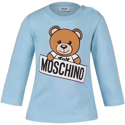 Afbeelding van Moschino M5M01L baby t-shirt licht blauw