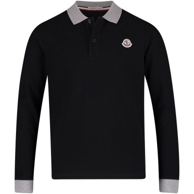 Afbeelding van Moncler 8307750 kinder polo zwart