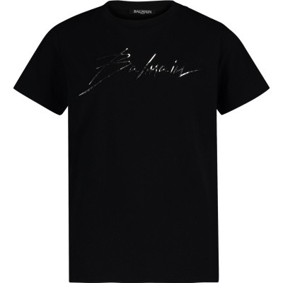 Afbeelding van Balmain 6K8661 kinder t-shirt zwart