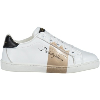 Afbeelding van Dolce & Gabbana DA0624 kindersneakers wit/goud