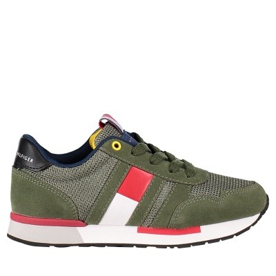 Afbeelding van Tommy Hilfiger T3B430080 kindersneakers groen