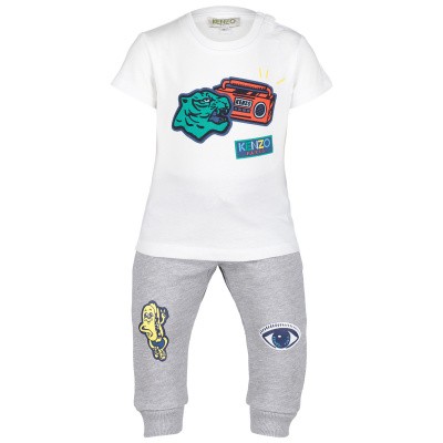 Afbeelding van Kenzo KN36507 babysetje licht grijs