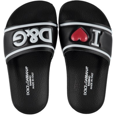 Afbeelding van Dolce & Gabbana D10705 kinderslippers zwart