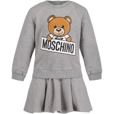 Afbeelding van Moschino MDY00D babyjurkje licht grijs
