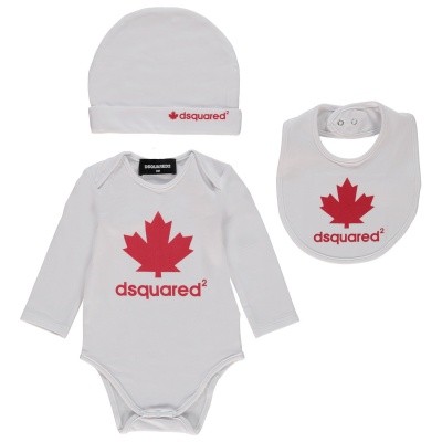Afbeelding van Dsquared2 DQ02BX babysetje wit