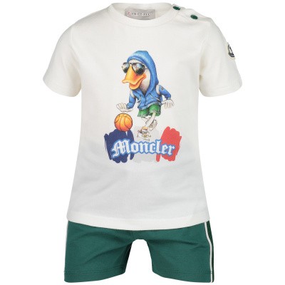 Afbeelding van Moncler 8812150 babysetje off white