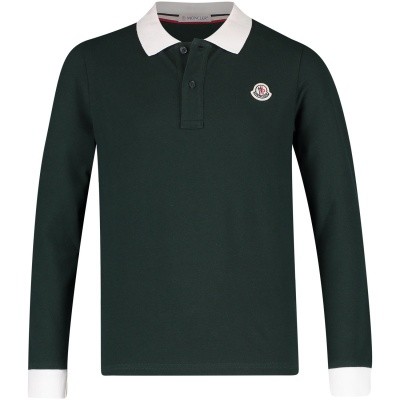 Afbeelding van Moncler 8307750 kinder polo donker groen